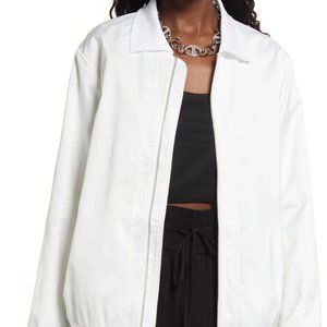 Open Edit Satin Bomber Jacket